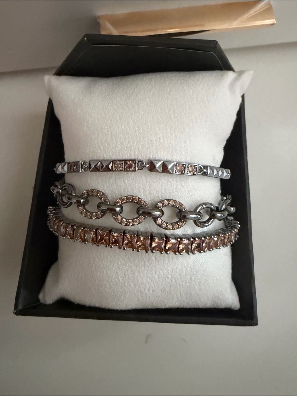 Bomb party Trio of Rose Gold and Silver Women's Bracelet Set